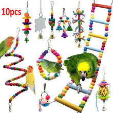 Load image into Gallery viewer, 10pcs Parrot Bird Toys Hanging Swing Ladder