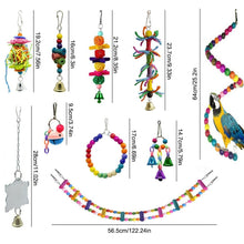 Load image into Gallery viewer, 10pcs Parrot Bird Toys Hanging Swing Ladder