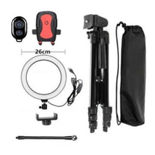 Load image into Gallery viewer, 26cm LED Selfie Ring Light with adjustable Tripod and Remote