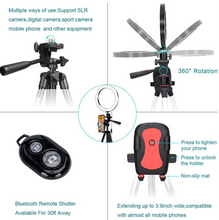 Load image into Gallery viewer, 26cm LED Selfie Ring Light with adjustable Tripod and Remote