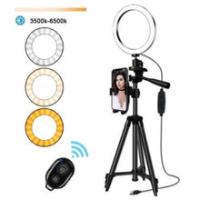 Load image into Gallery viewer, 26cm LED Selfie Ring Light with adjustable Tripod and Remote