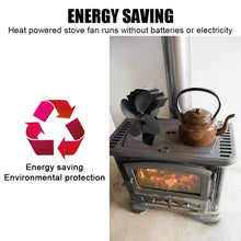 將圖片載入圖庫檢視器 4 Blade Heat Powered Stove Fireplace Fan