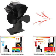 將圖片載入圖庫檢視器 4 Blade Heat Powered Stove Fireplace Fan