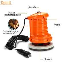 將圖片載入圖庫檢視器 Portable Car Polisher Buffers Waxing Machine 40W 12V