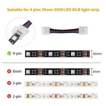 Load image into Gallery viewer, 4Pin 5050 RGB LED Strip lights Connector solderless Extension Cable
