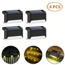 將圖片載入圖庫檢視器 4 pcs Solar Deck Lights IP65 LED - Black