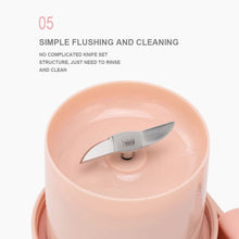 Load image into Gallery viewer, Portable Blender Juicer Mixer USB Rechargeable 350ml Pink