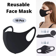 將圖片載入圖庫檢視器 Reusable Face Mask Washable - Black 10PCS