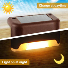 將圖片載入圖庫檢視器 4 pcs Solar Deck Lights IP65 LED - Black