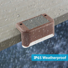 將圖片載入圖庫檢視器 4 pcs Solar Deck Lights IP65 LED - Brown