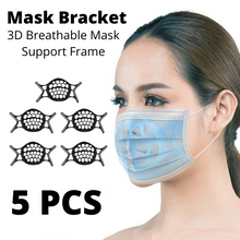 Load image into Gallery viewer, Black Face Mask Support Bracket Spacer Holder - 5 piece