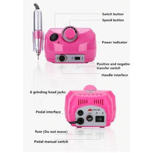 Load image into Gallery viewer, Nail Drill Kit Manicure Pedicure Art Machine Polisher File -Pink
