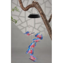 將圖片載入圖庫檢視器 Solar LED Hanging Light Butterfly Wind Chimes