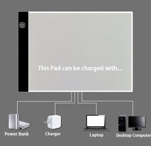 Load image into Gallery viewer, LED Light Pad A4 Size Pattern Tracing Stencil drawing Board