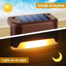 將圖片載入圖庫檢視器 4 pcs Solar Deck Lights IP65 LED - Brown