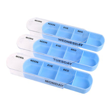 Load image into Gallery viewer, Weekly 7 days 28 slot Portable Pill Box Tablet Container Organizer