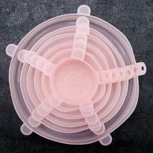 Load image into Gallery viewer, 6 pcs Reusable Silicone Suction Lid Cover for Bowl Pan Cooking Pot Light Pink