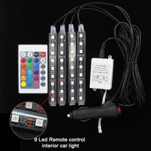 Load image into Gallery viewer, 4pcs Car RGB LED Strip Light Color Lamps With Remote