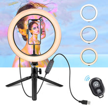 將圖片載入圖庫檢視器 26cm LED Selfie Ring Light with Tripod and Remote
