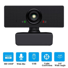 Load image into Gallery viewer, 1080P FHD Webcam USB Camera Built-in Microphone