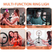Load image into Gallery viewer, 26cm LED Selfie Ring Light with adjustable Tripod and Remote