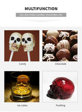 Load image into Gallery viewer, Skull Shaped Ice Tray Silicone Mould 4 cavities