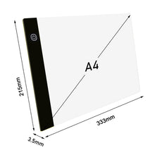 Load image into Gallery viewer, LED Light Pad A4 Size Pattern Tracing Stencil drawing Board