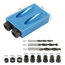 Load image into Gallery viewer, Woodworking 15pcs kit Angle Drill Bit Pocket hole Jig Drilling Locator