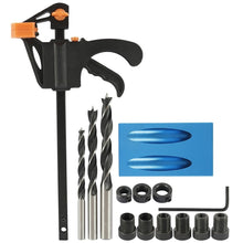Load image into Gallery viewer, Woodworking 15pcs kit Angle Drill Bit Pocket hole Jig Drilling Locator