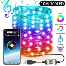 Load image into Gallery viewer, USB LED String Light Bluetooth App Control 10m 100LED
