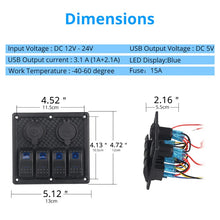 Load image into Gallery viewer, 12V 24V Rocker Switch Panel 4 way
