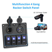 Load image into Gallery viewer, 12V 24V Rocker Switch Panel 4 way
