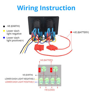 12V 24V Rocker Switch Panel 4 way