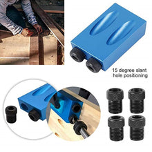 將圖片載入圖庫檢視器 Woodworking 15pcs kit Angle Drill Bit Pocket hole Jig Drilling Locator
