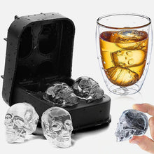 將圖片載入圖庫檢視器 Skull Shaped Ice Tray Silicone Mould 4 cavities
