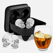 Load image into Gallery viewer, Skull Shaped Ice Tray Silicone Mould 4 cavities
