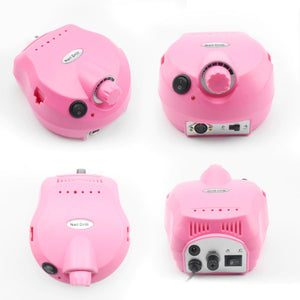 Nail Drill Kit Manicure Pedicure Art Machine Polisher File -Pink