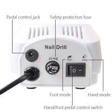 Load image into Gallery viewer, Nail Drill Kit Manicure Pedicure Art Machine Polisher File -White
