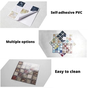 3D Mosaic Tile Stickers Self-adhesive Waterproof 10PCS