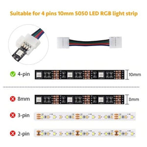 4Pin 5050 RGB LED Strip lights Connector solderless Extension Cable