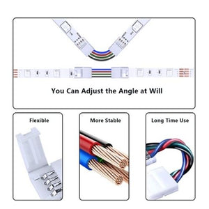 4Pin 5050 RGB LED Strip lights Connector solderless Extension Cable