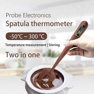 2in1 Digital Cooking Thermometer Silicone Scraper Spatula