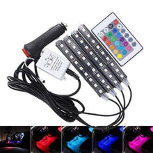 將圖片載入圖庫檢視器 4pcs Car RGB LED Strip Light Color Lamps With Remote
