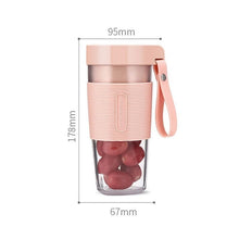 Load image into Gallery viewer, Portable Blender Juicer Mixer USB Rechargeable 350ml Pink
