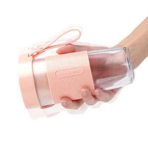 Portable Blender Juicer Mixer USB Rechargeable 350ml Pink