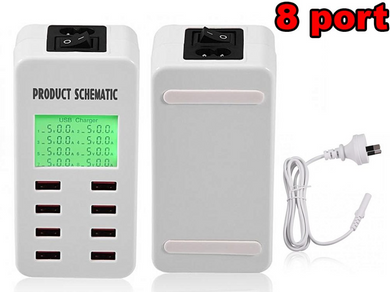 8 Port USB Quick Charger with LCD Display