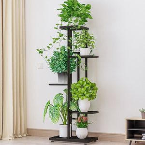 5 Tier Flower Stand Plant Rack Metal - Dark Grey