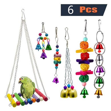 6pcs Set Parrot Birds Toy Kit