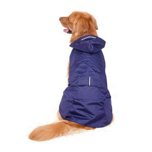 Load image into Gallery viewer, 64mm Reflective Dog Raincoat Blue Large size
