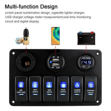 Load image into Gallery viewer, 6 Gang Car Marine Boat Rocker Switch Panel
